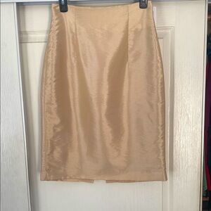 Calvin Klein- Elegant Tan Satin Skirt